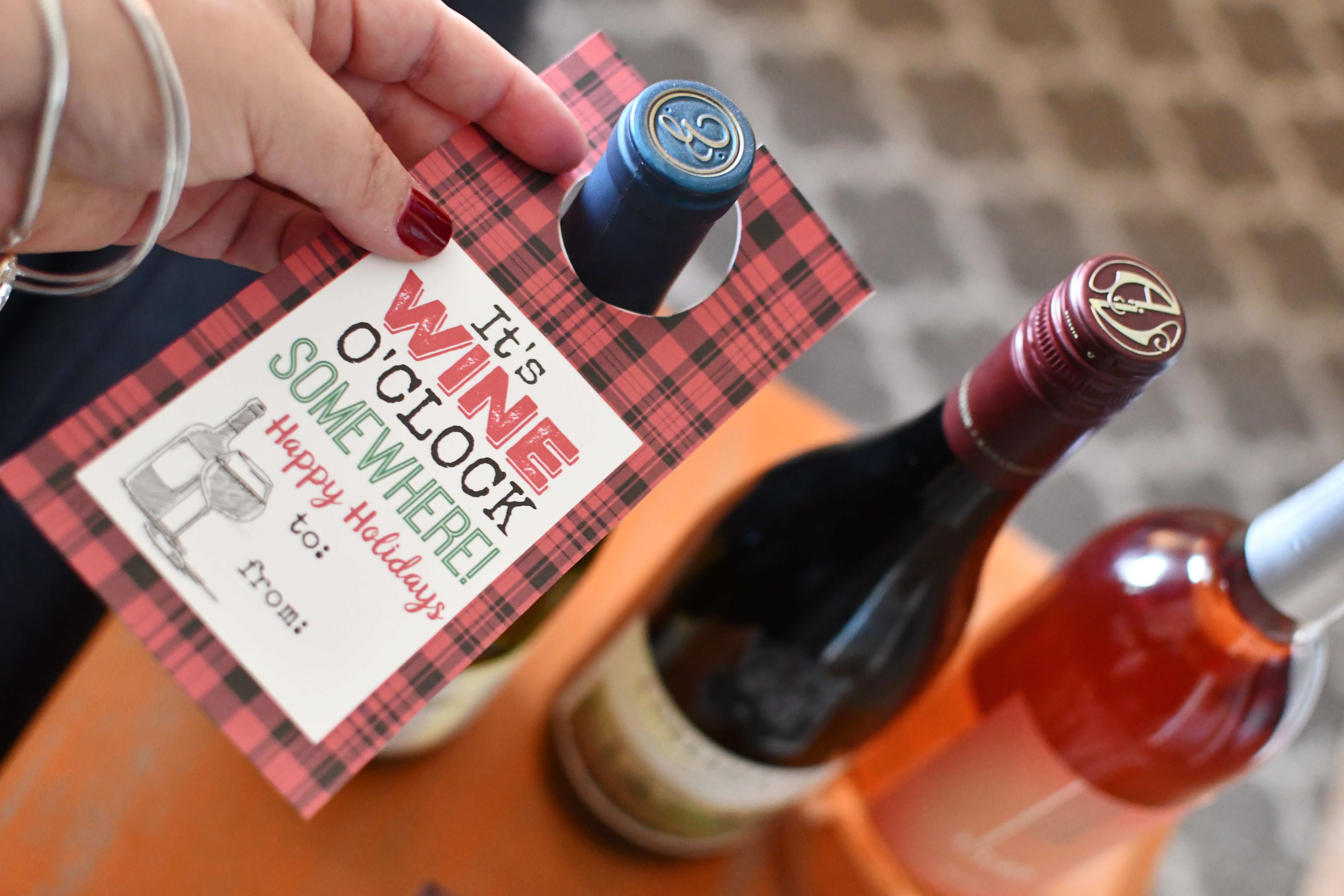 Christmas Wine Bottle Gift Tags Printable Wine Tags Bottle