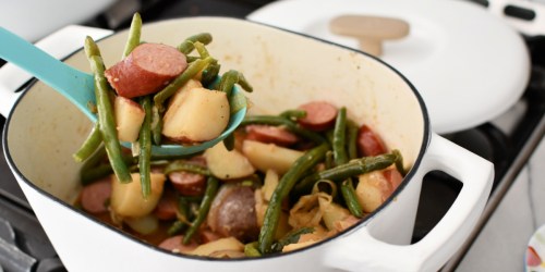 Sausage, Green Beans, & Potatoes (Easy $10 One-Pot Meal Idea)