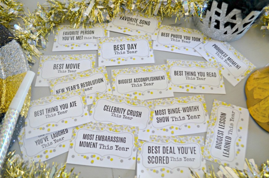 free printable new year's game on the table