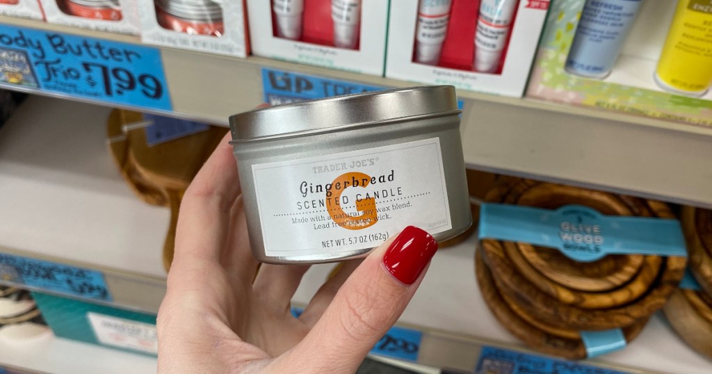 Gingerbread scented candle at Trader Joe's