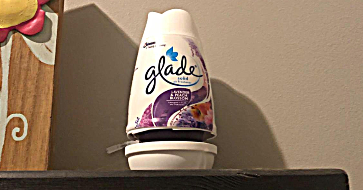 glade air freshener on shelf