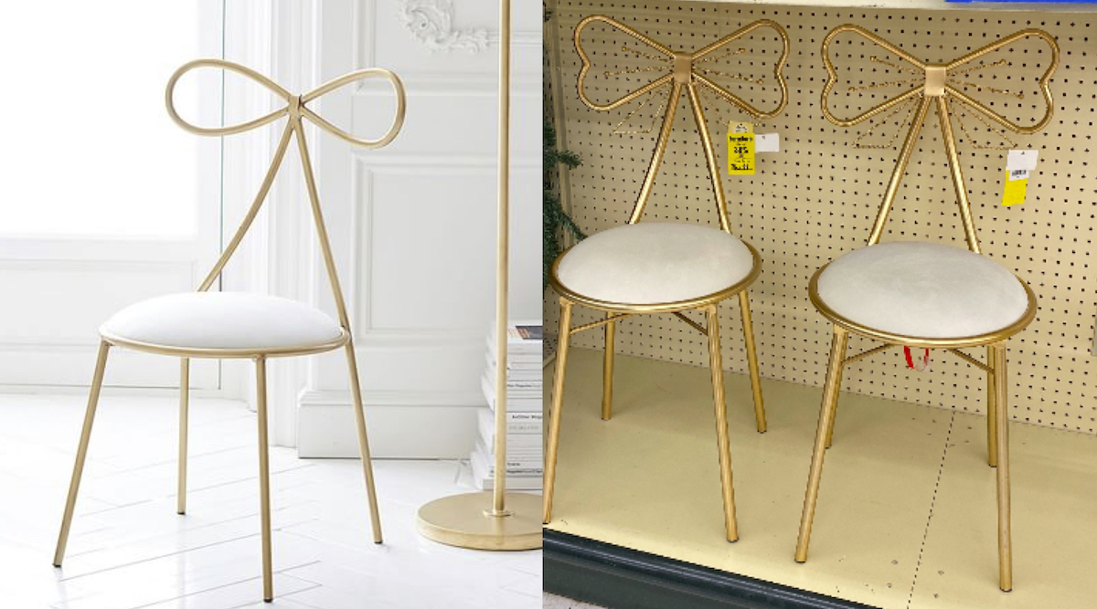 gold bow vanity chair