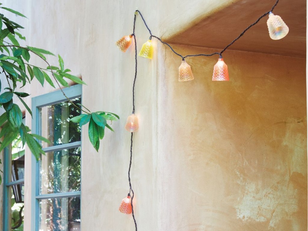 bell shaped hanging lights outside