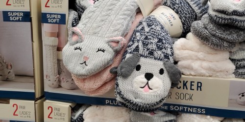 Jane and Bleecker 2-Pack Ladies’ Chunky Slipper Socks – Only $9.99 at Costco