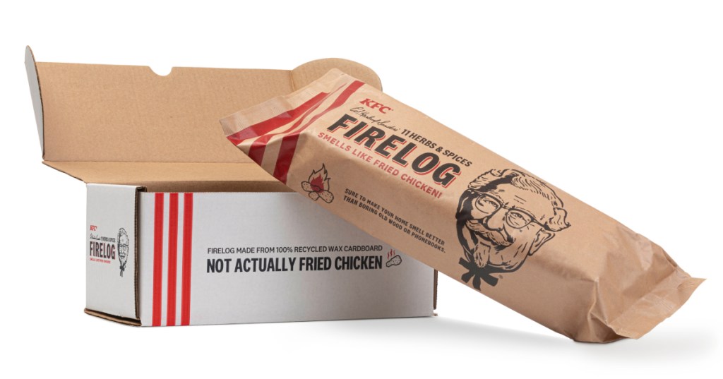 KFC firelog in wrapper with box