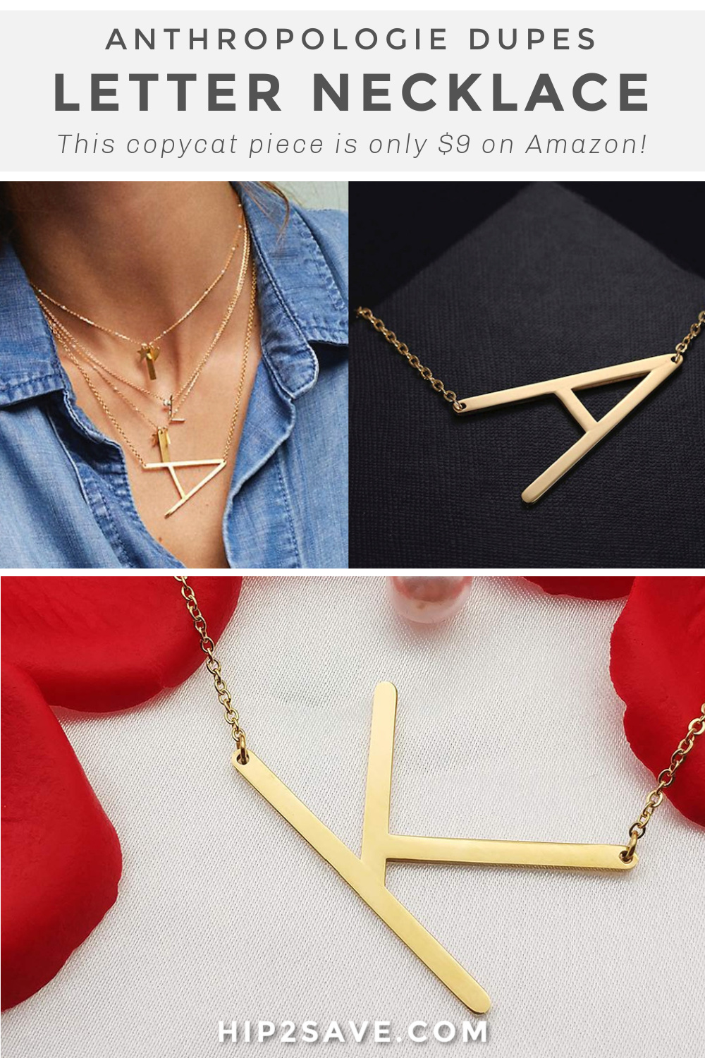 Trendy Gold Letter Necklace Only $8.99 on Amazon | Hip2Save