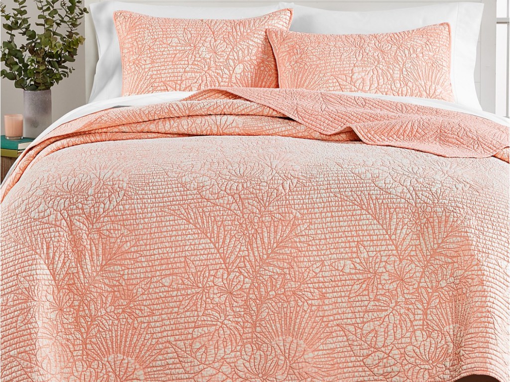coral bedding with pillows 