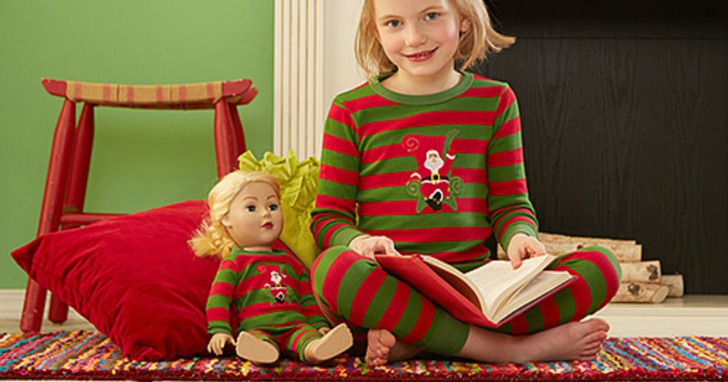 Matching girls and dolls pajamas on Zulily 