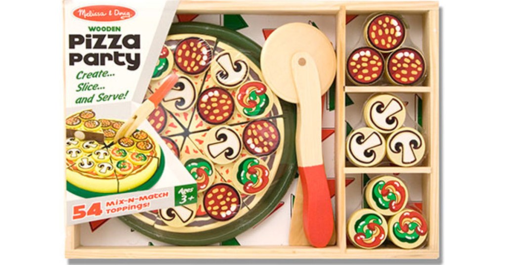 melissa and doug wooden pizza party playset