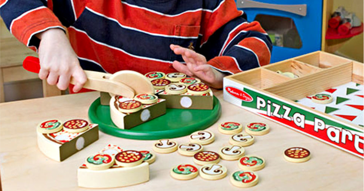 melissa & doug wooden pizza set