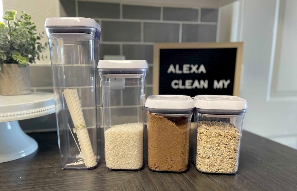 tow of clear food storage containers on kitchen counter