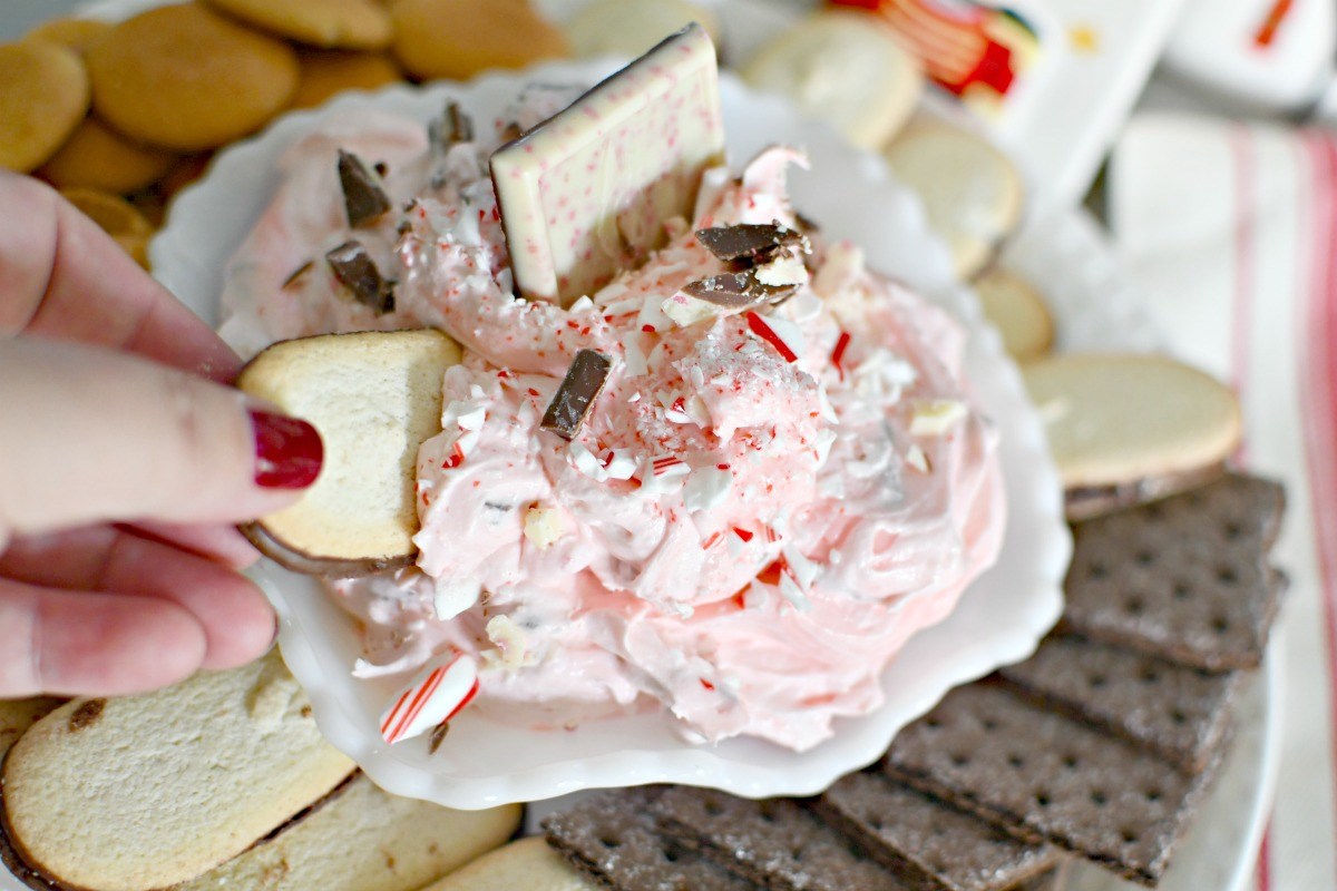 Peppermint Bark Cheesecake Dip | Easy Christmas Dessert Recipe