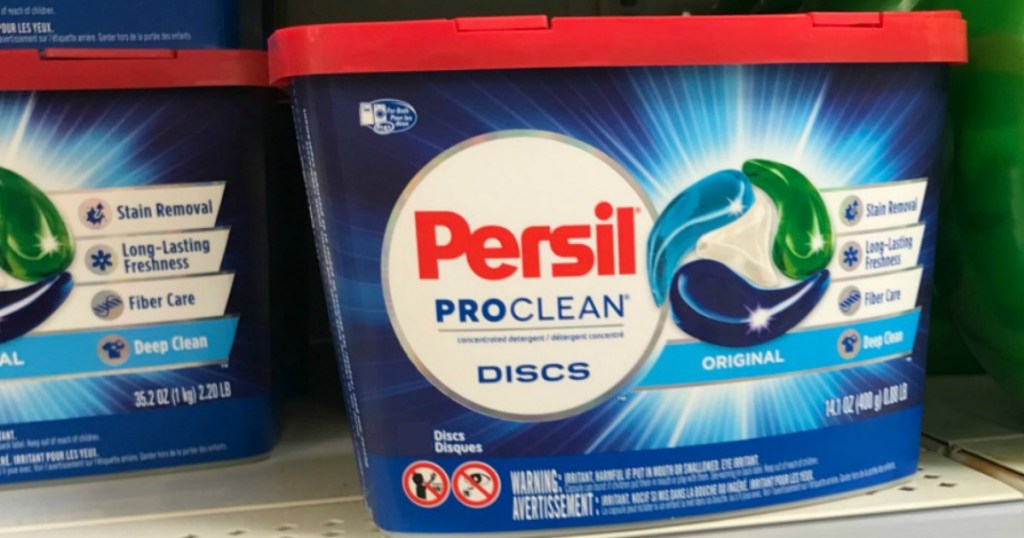Persil Pro Clean Discs in package on store shelf