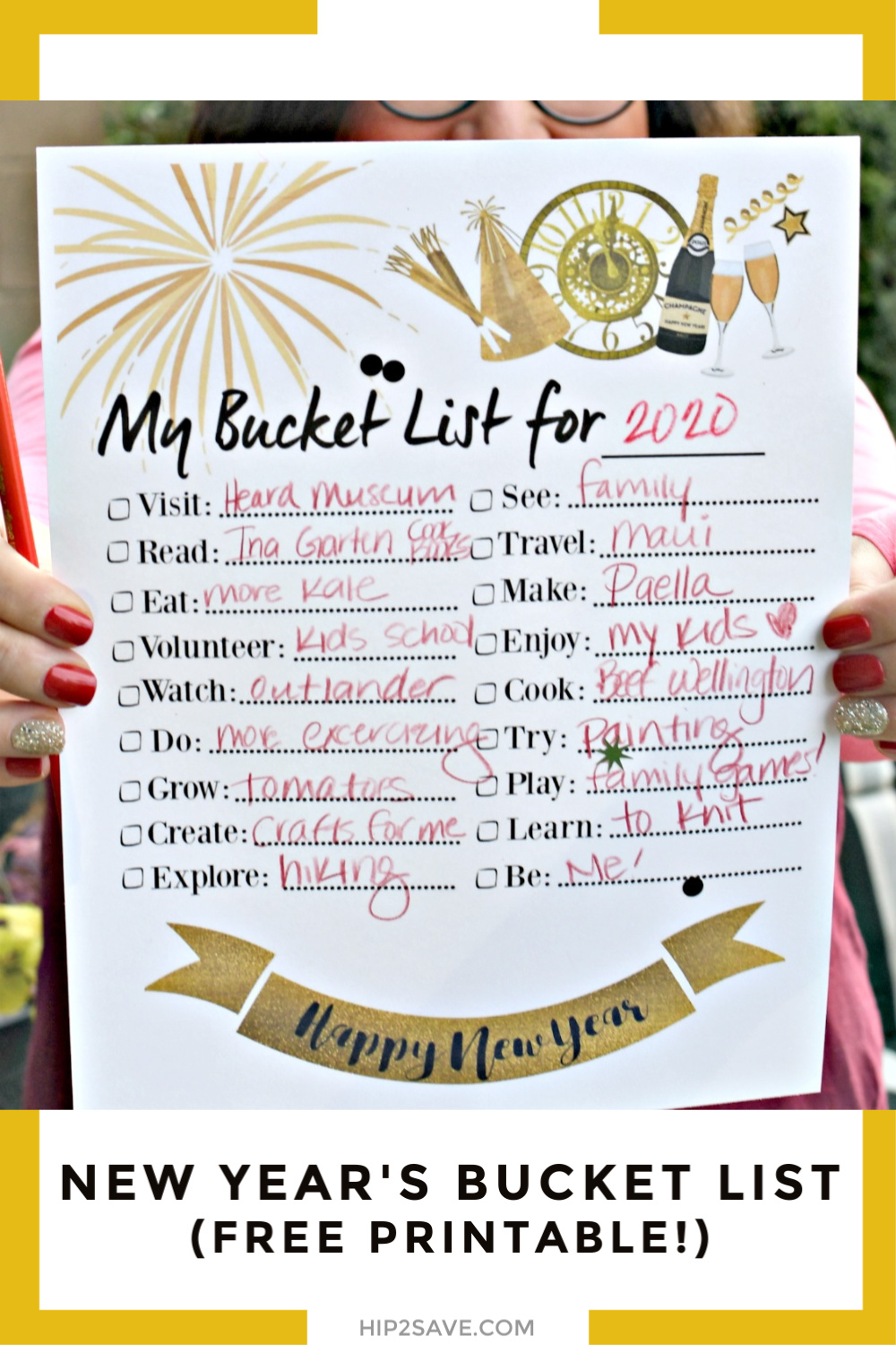 New Year's Bucket List Fun New Year's Kid's Activity + Free Printable