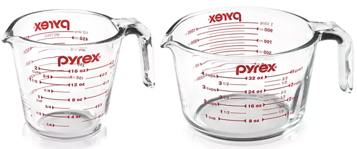 Pyrex 2 Cup Measuring Cup and 4 cup measuring cup