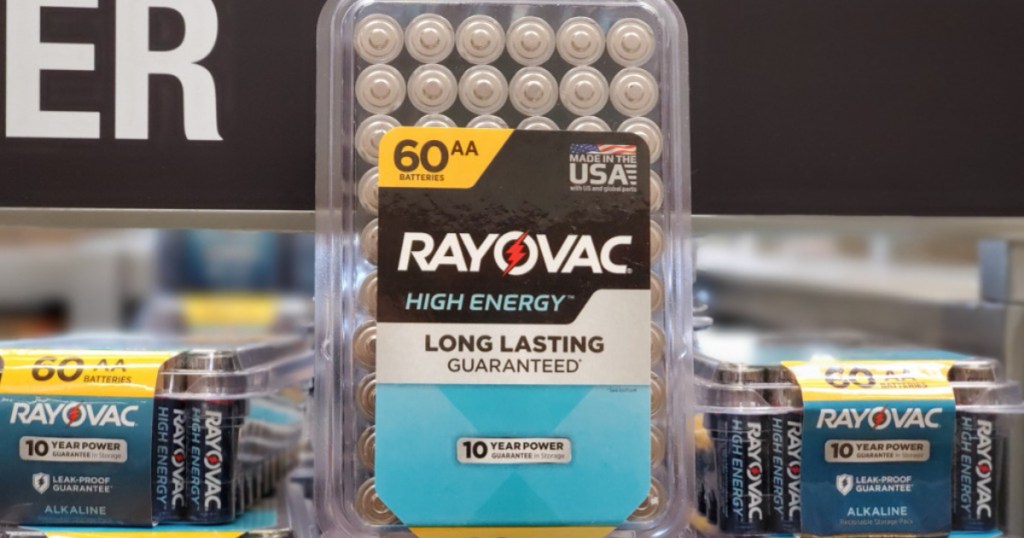 rayovac batteries on display at store