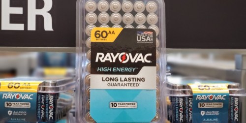 Rayovac High Energy Alkaline Batteries 60-Packs Only $10.97 at Lowe’s (Regularly $22)