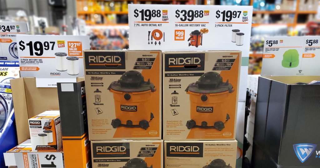 in store picture of RIDGID 16 Gallon 5.0-Peak HP Wet Dry Vac