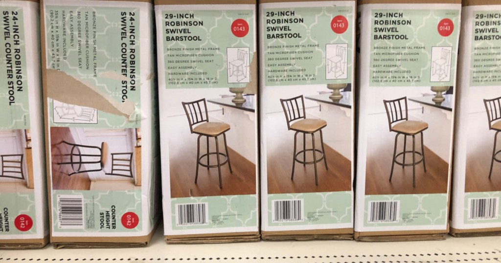 kitchen chair boxes on store shelf