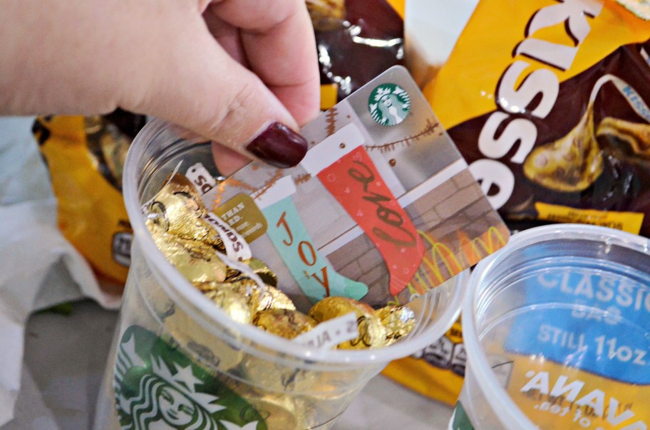 starbucks cup as gift wrap buying small gifts for group