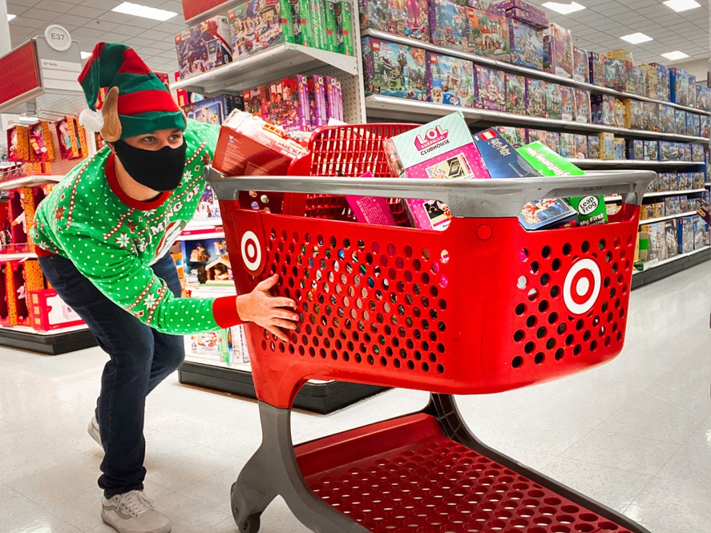 man in target in christmas attire