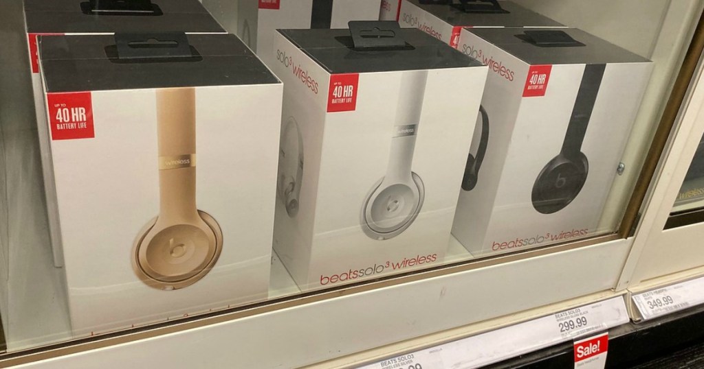 beats solo3 headphones on a shelf in a target store