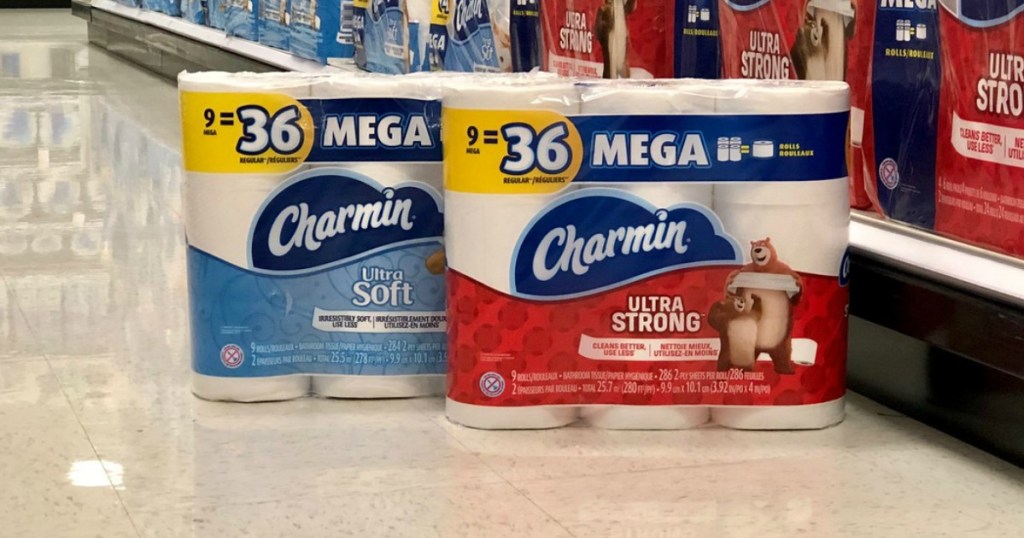 charmin bath tissue on the floor in a store