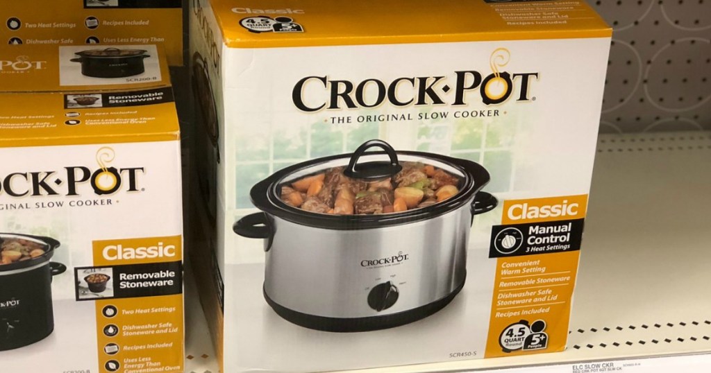 crock-pot classic manual slow cooker on shelf in a store