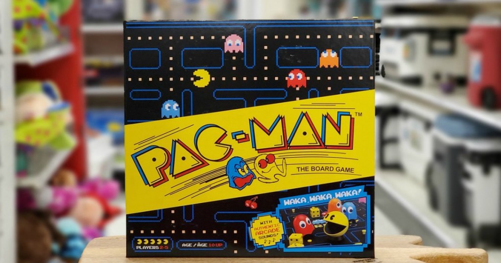 pac man board game on display in a store