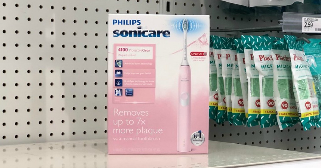electric toothbrush on a shelf in a store