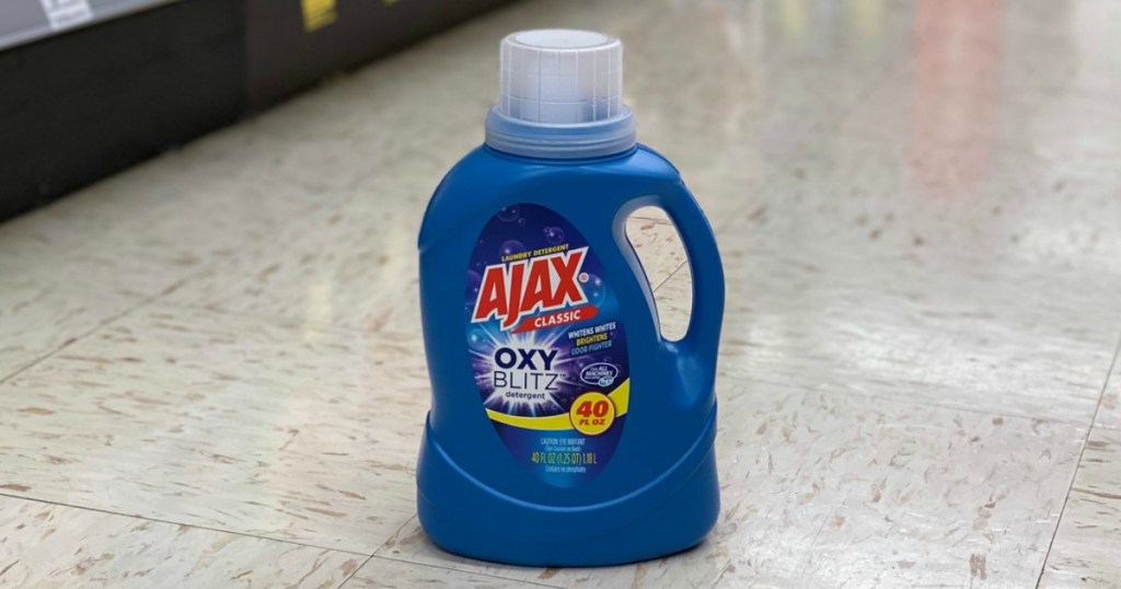 laundry detergent on the floor in a store