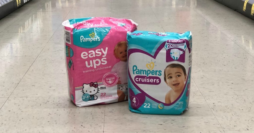 diapers on the floor in a store