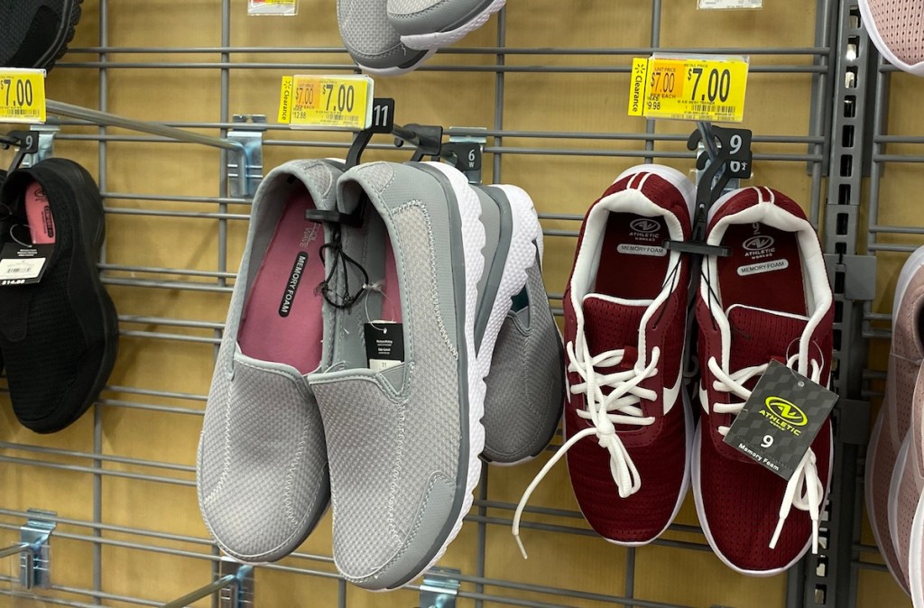 Athletic Works Womens Shoes on hangers at Walmart