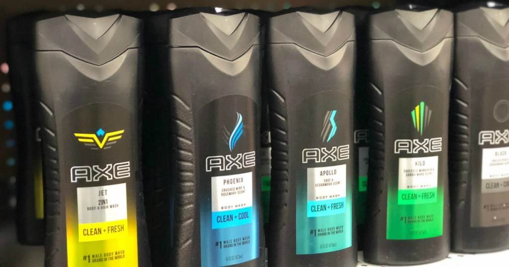 Axe Body Washes on store shelf