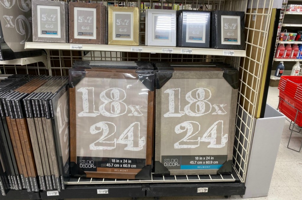 picture frames on a shelf at Michaels