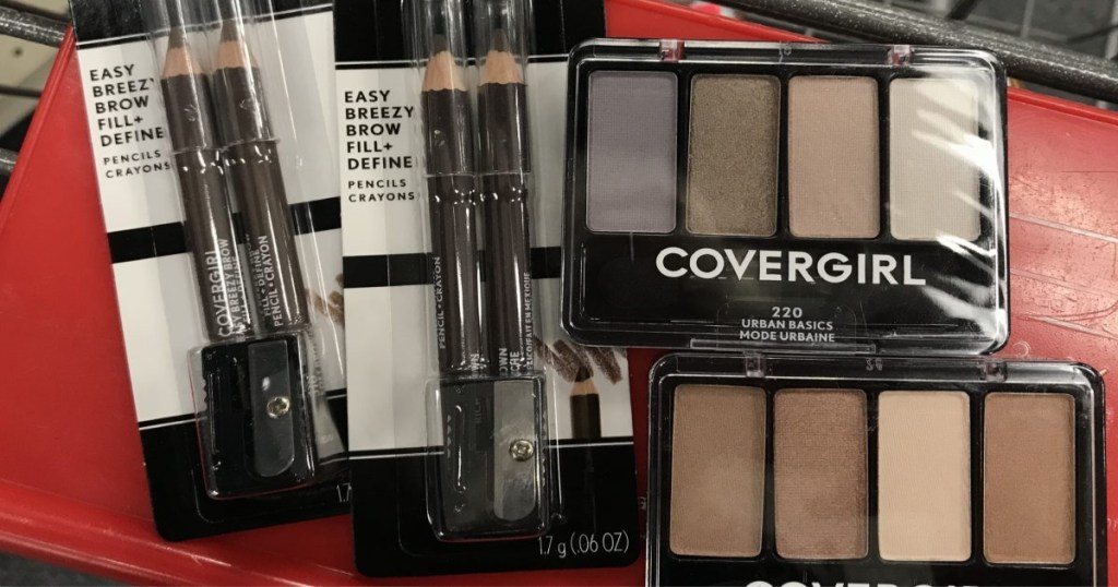 Covergirl Cosmetics in basket at CVS