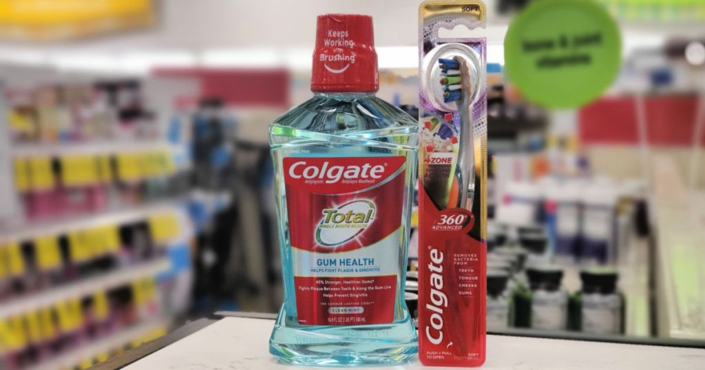 Colgate Toothbrush and mouthwash clean mint at cvs