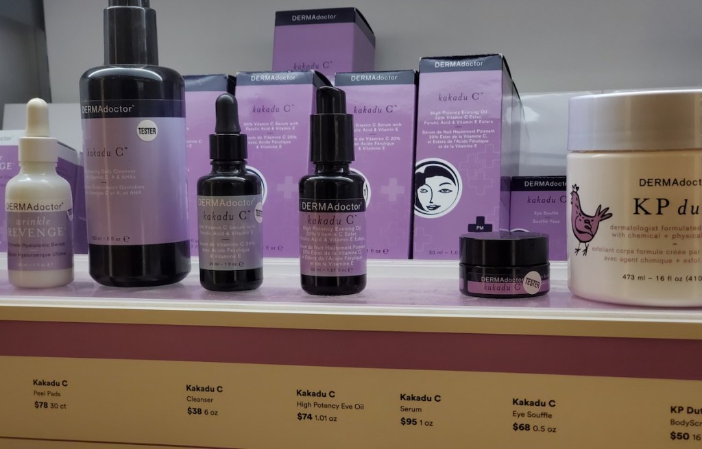 Dermadoctor products on display at ULTA