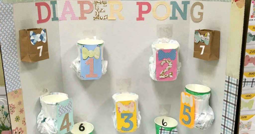 Diaper Pong baby shower game