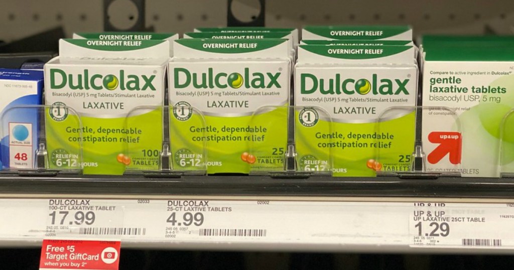 Dulcolax Laxative on Target shelf