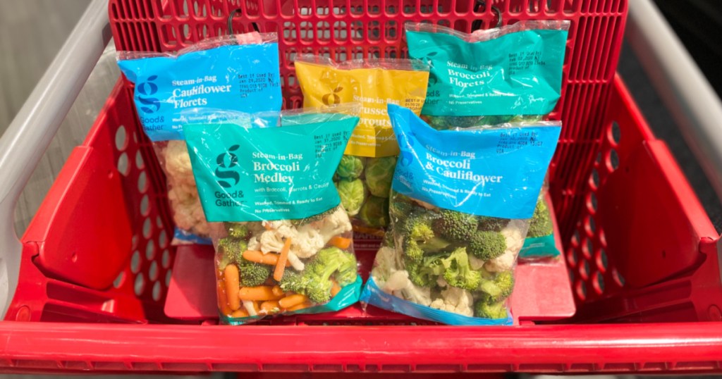 variety of Good & Gather Fresh Vegetables in target cart