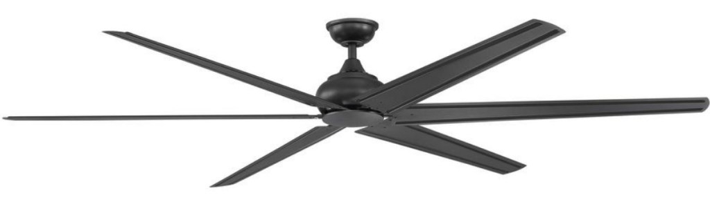 Extra Large black ceiling fan with six blades