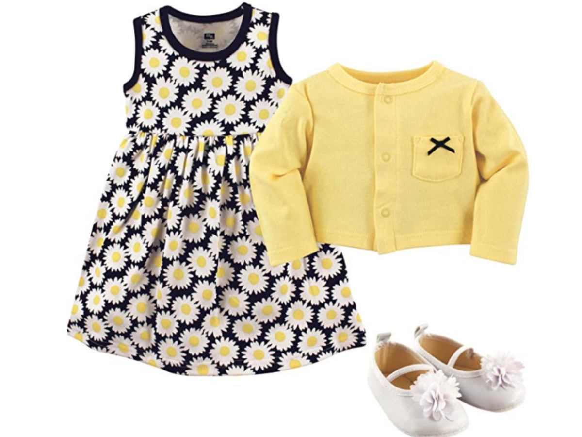 hudson baby girl dress cardigan and shoes
