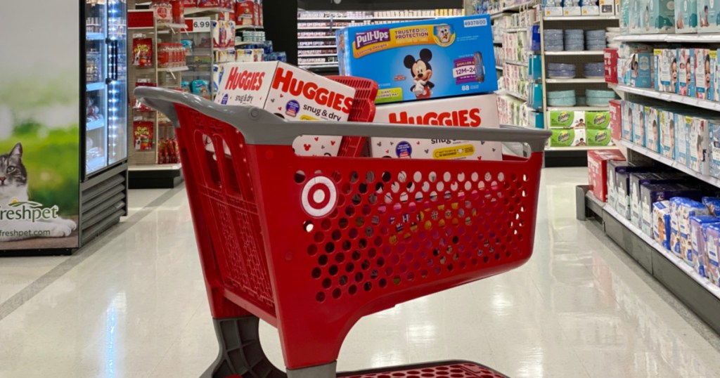 huggies diapers and pull ups in target cart