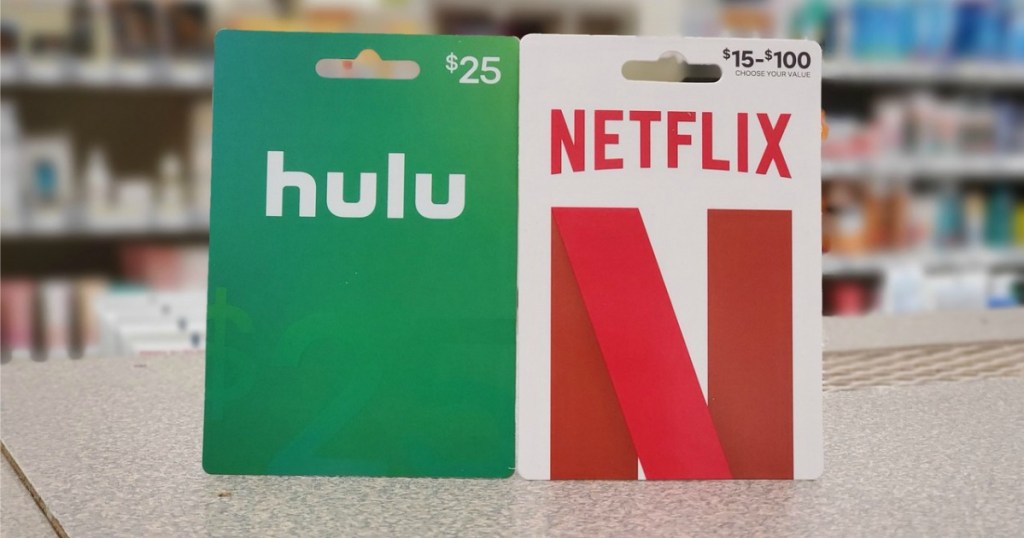 Hulu and Netflix Gift Cards on Walgreens counter