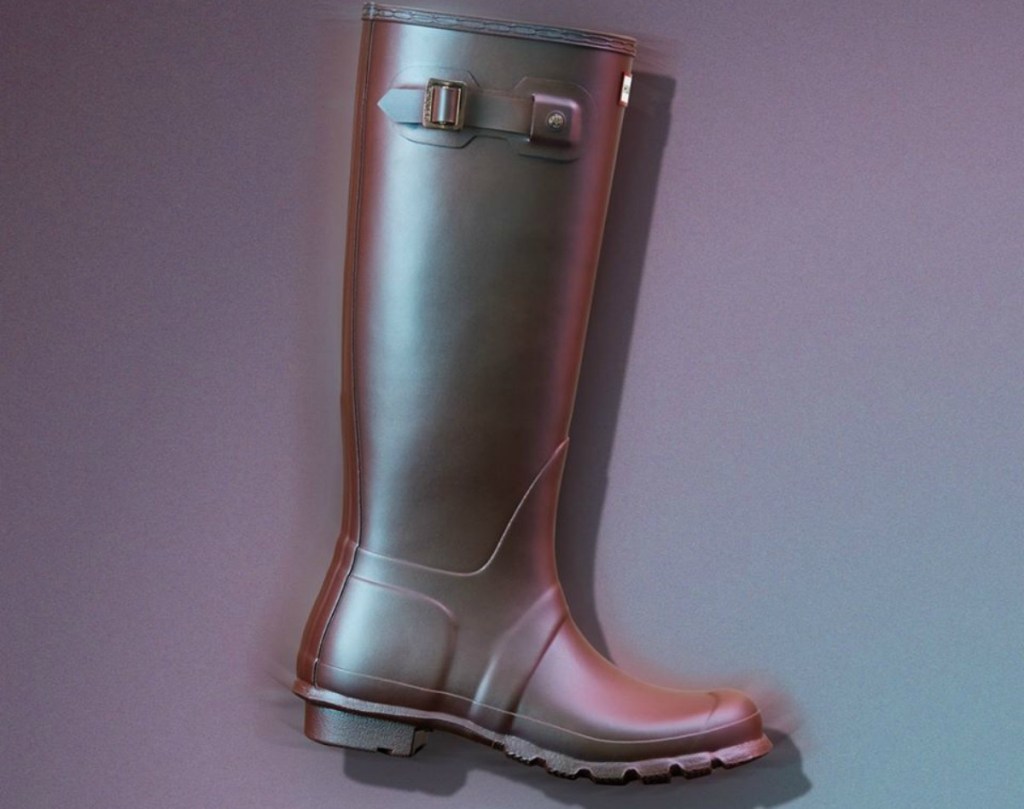 tall iridescent rain boot