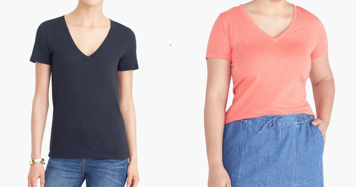 J. Crew Women's V-Neck Tees Only $8.99 
