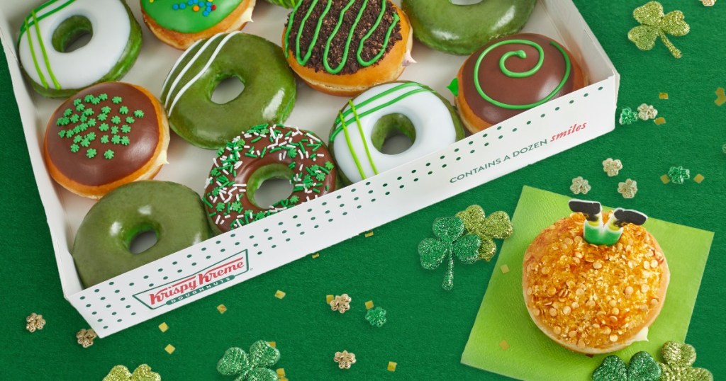 Krispy Kreme's green doughnuts in box