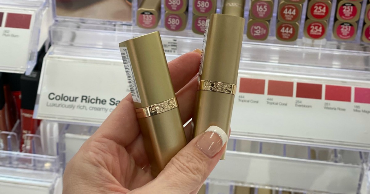 L'Oreal Paris Lipstick in hand in-store