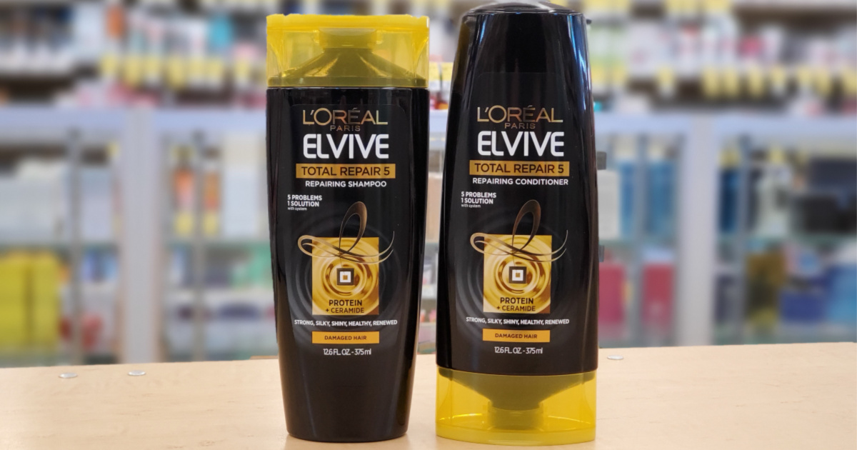 L'oreal elvive shampoo total repair on shelf at walgreens